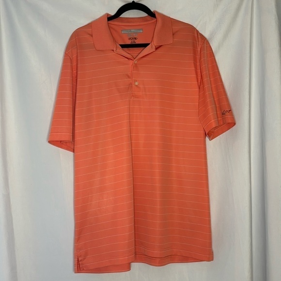 GREG NORMAN CORAL STRIPE POLO (XL) - Picture 1 of 8